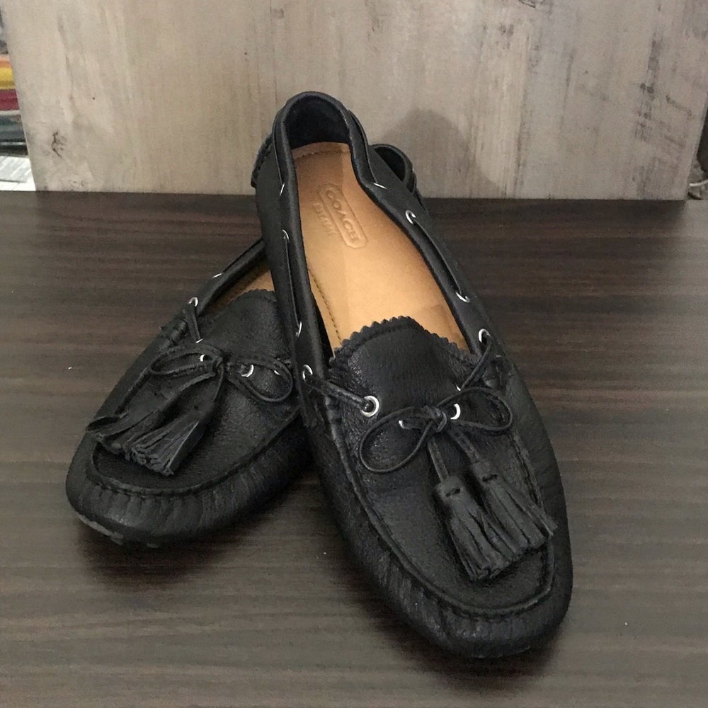 Coach leather moccasins